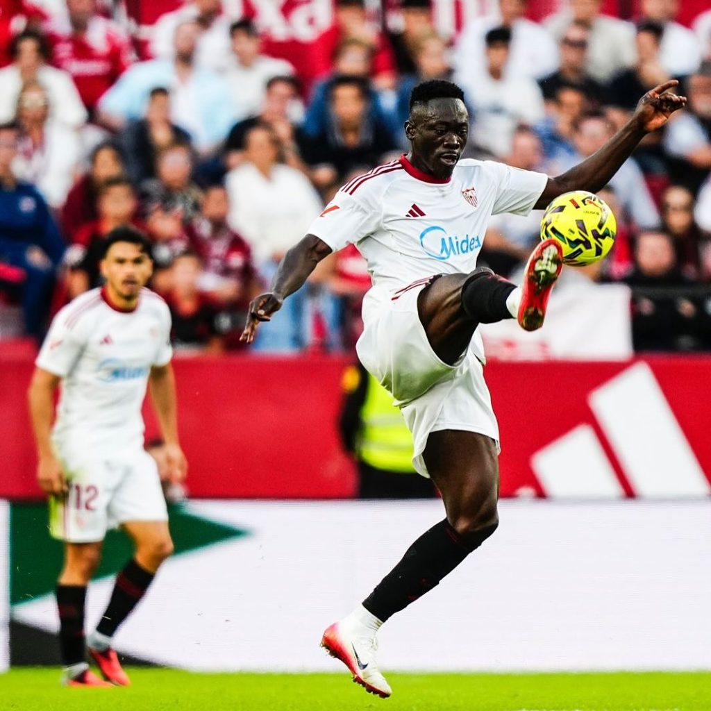 Akor Adams in action for Sevilla 